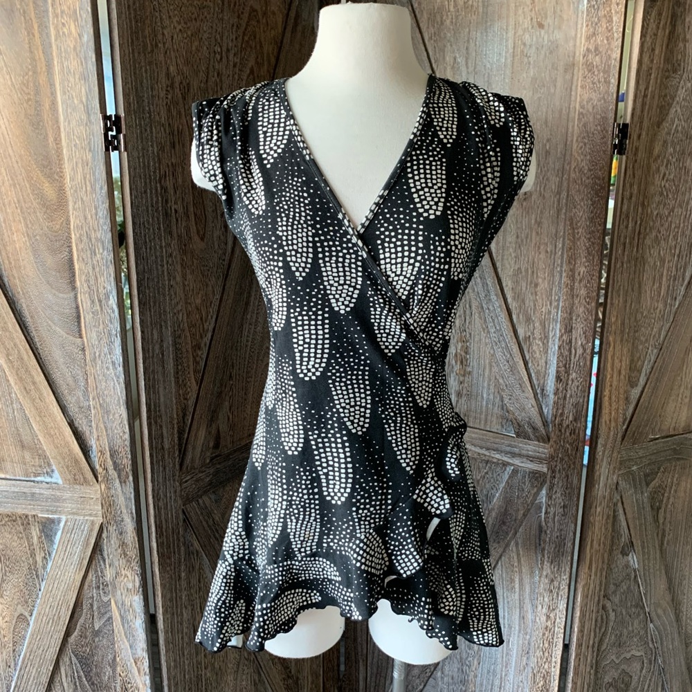 Effie’s Heart—Faux Wrap Ruffle Tunic